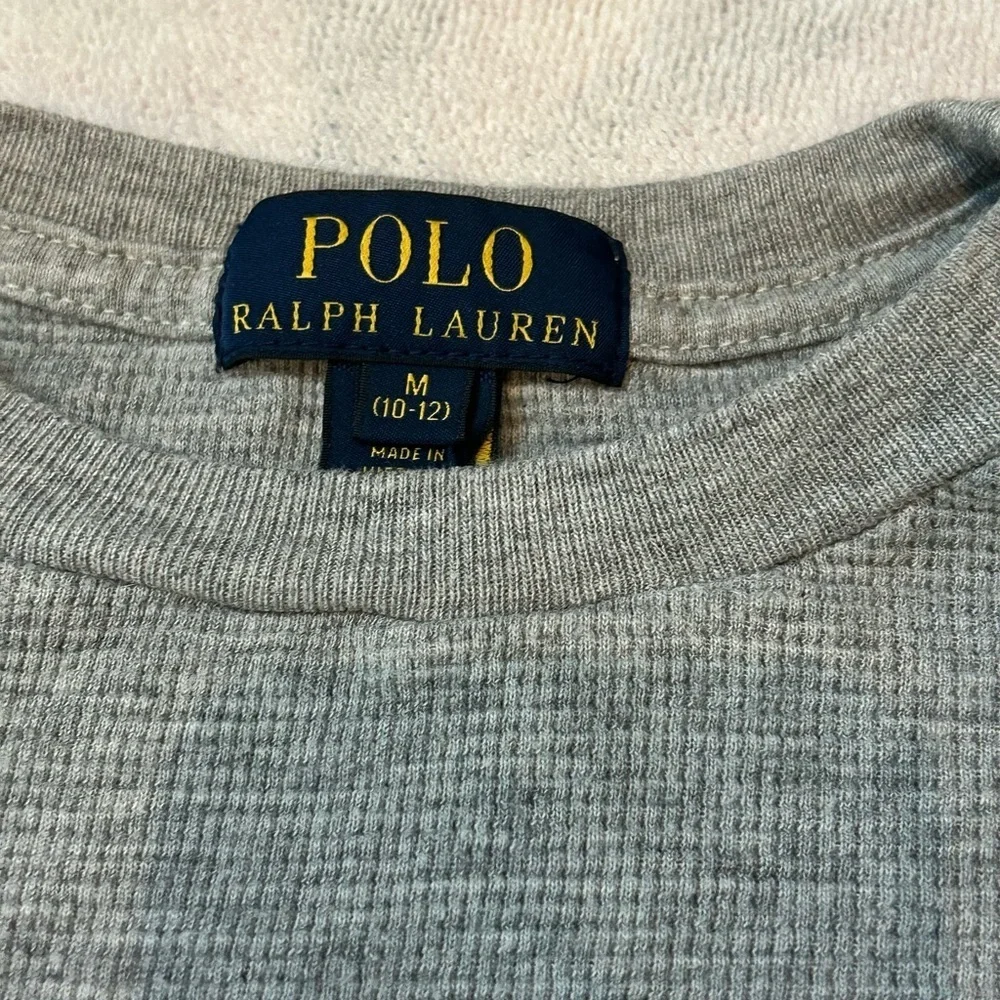 Polo by Ralph Lauren Heather Gray Waffle Knit Top